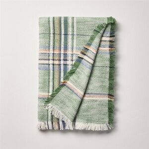 HEARTH & HAND NWT Plaid Woven Throw Blanket -Green Plaid